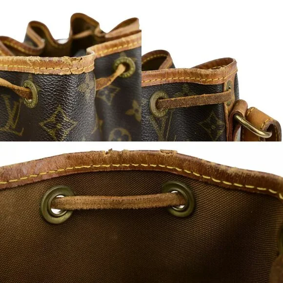 LOUIS VUITTON Petit Noe Drawstring Shoulder Bag Monogram Leather